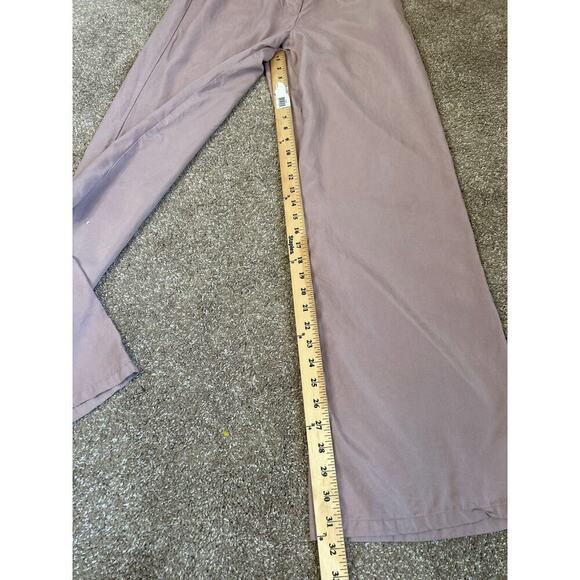 ASOS dress pants khaki wide leg high rise pockets elastic waist SZ 6-small flaw - Picture 6 of 10